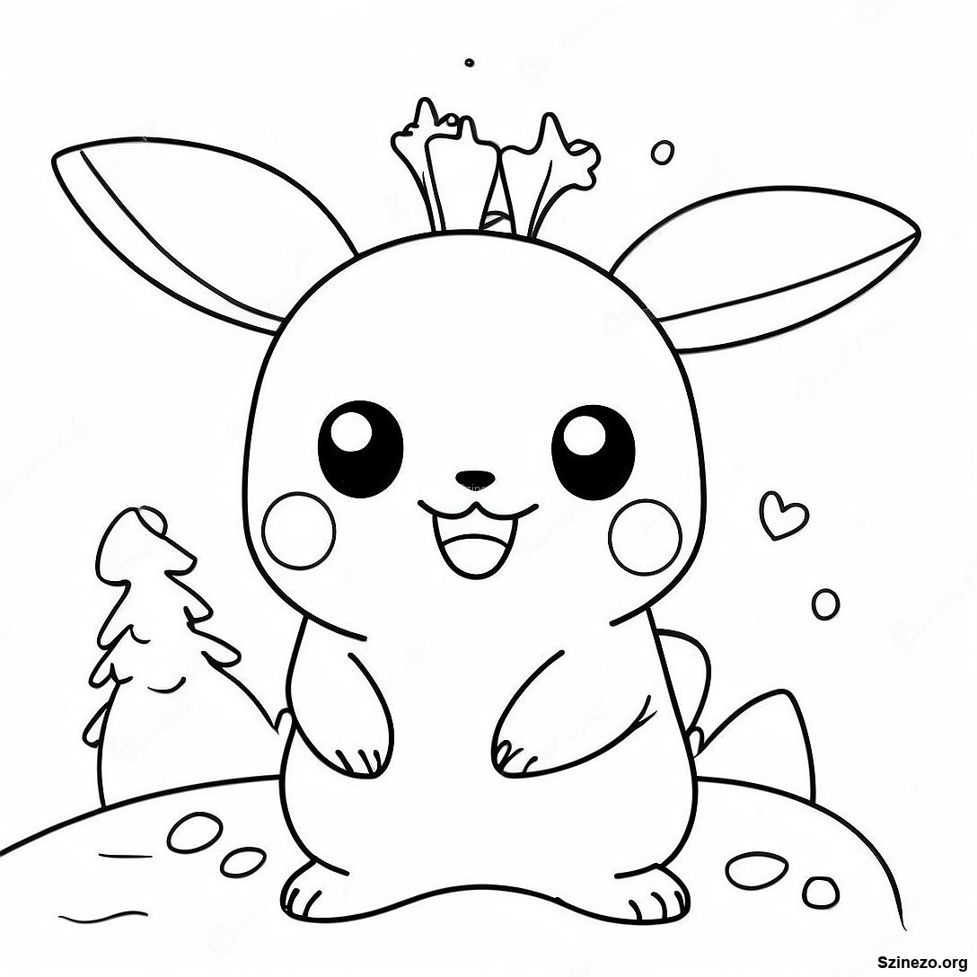 Cuki Pikachu Renszarvas Agancsokkal Szinezooldal 100143 38803