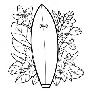 Szorfdeszka Tropusi Viragokkal Szinezolap 100932-39416