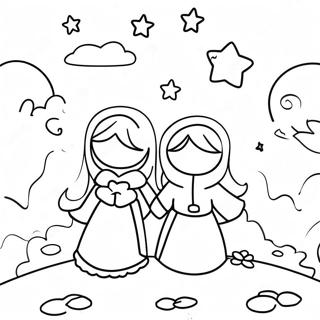 Bajos Anime Par A Csillagok Alatt Szinezolap 101008-39471