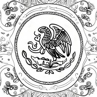 Mexikoi Zaszlo Szimbolumokkal Szinezolap 101035-39498