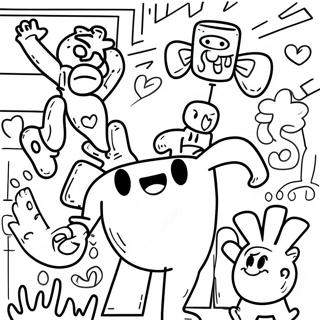 Szines Keith Haring Karakterek Szinezolap 101548-39998