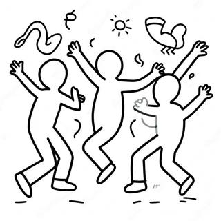 Keith Haring Tancolo Figurak Szinezolap 101549-40003