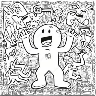 Keith Haring Graffitis Stilusu Szinezolap 101550 40006