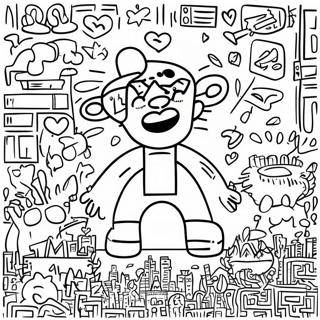 Keith Haring Graffitis Stilusu Szinezolap 101550 40007