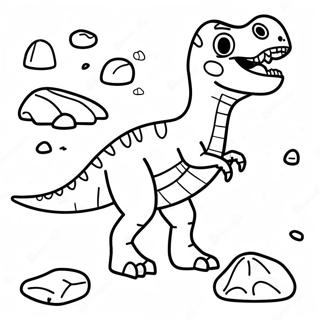 Realisztikus Dinoszaurusz Fosszilia Szinezo Oldal 102347-40618