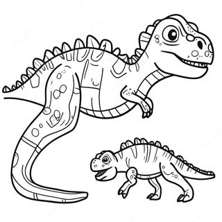 Realisztikus Dinoszaurusz Fosszilia Szinezo Oldal 102347 40620