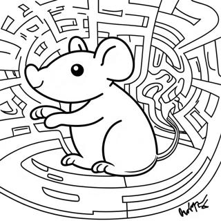 Realisztikus Patkany Egy Labirintusban Szinezolap 103584-41583