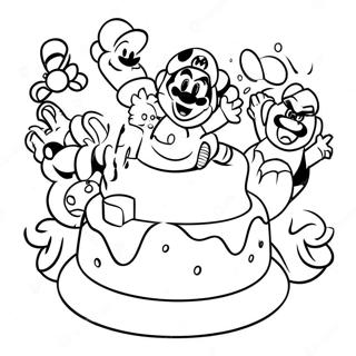 Mario Es Baratai Szuletesnapi Buli Szinezolap 103893-41823