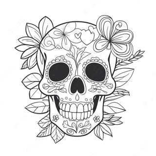 Viragos Koponya Sziv Szinezolap 104793 42529