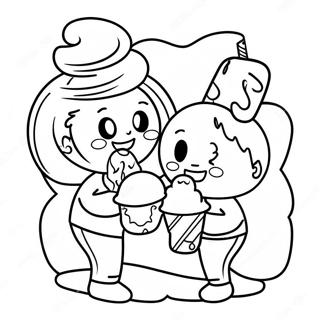 Edes Par Fagylaltot Oszt Meg Szinezo Oldala 105486 43075