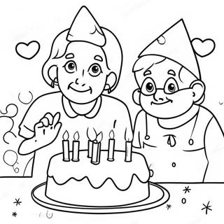 Vidam Szuletesnapi Parti Jelenet Nagymamanak Szinezolap 106105-43557