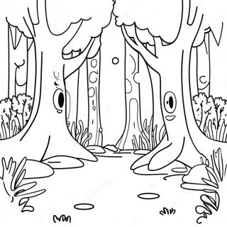 Kedves Esztetikus Trippy Erdei Jelenet Szinezolap 106544-43903