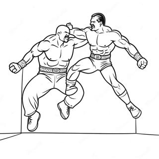 Wwe Birkozo Aki Az Ellenfelre Ugrik Szinezolap 107026-44271