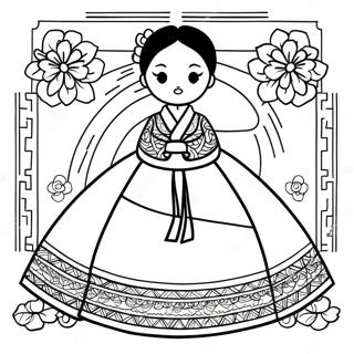 Hagyomanyos Koreai Hanbok Szinezolap 107973-45015