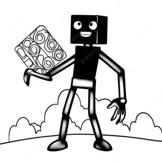 Enderman Egy Blokkot Tart Szinezolap 111270-47666