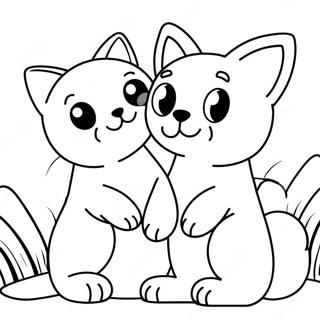 Aranyos Kutya Es Macska Baratok Szinezolap 112676-48765