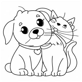 Aranyos Kutya Es Macska Baratok Szinezolap 112676-48766