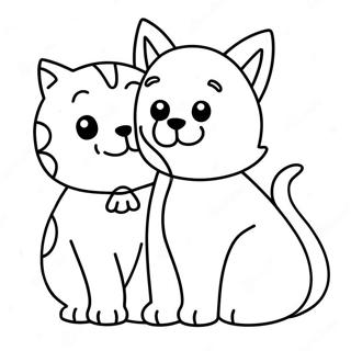 Aranyos Kutya Es Macska Baratok Szinezolap 112676-48767