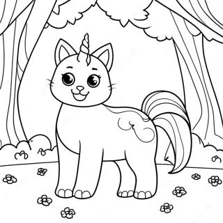 Varazslatos Unikornis Macska Az Erdoben Szinezooldala 11342-1049