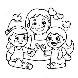 Boldog Anya Es Gyermekek Szinezolap 116518-52034