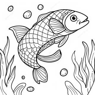 Realisztikus Lazac A Viz Alatt Szinezo Oldal 118191-53315