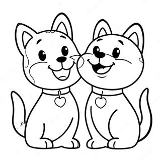 Boldog Macskakutyas Baratok Szinezolap 120018-54854