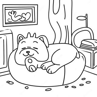 Alvo Macskakutyas Egy Kenyelmes Agyon Szinezolap 120020 54862