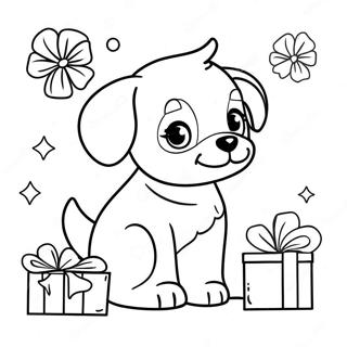 Aranyos Karacsonyi Kiskutya Ajandekokkal Szinezolap 122840 57281