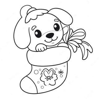 Kiskutya Karacsonyi Zokniban Szinezolap 122841 57285