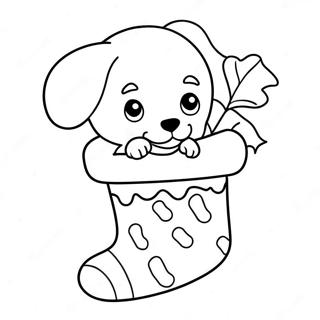 Kiskutya Karacsonyi Zokniban Szinezolap 122841 57287