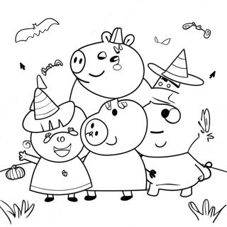 Peppa Malac Es Baratai Halloween Parti Szinezo Színezők