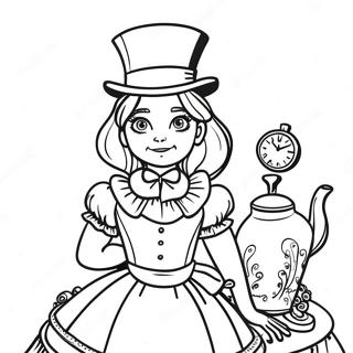 Steampunk Alice Csodaországban Színezők