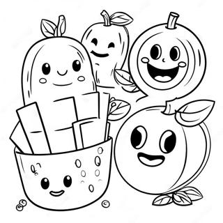 Fenyes Mosolygo Arcok Egeszsegesen Esznek Szinezolap 123844 58061