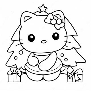 Aranyos Hello Kitty Karacsonyfaval Szinezolap 124122-58274