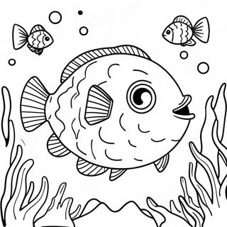 Puffer Fish Korallzatonyban Szinezolap 124203-58438