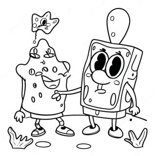 Spongebob Es Patrick Jatszik Szinezo Oldal 127887 61415