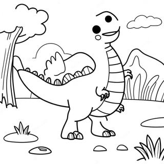 Szines Dino Farm Jelenet Szinezooldal Színezők