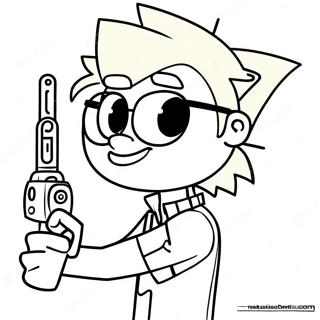 Johnny Test Csillogo Kutyukkel Szinezolap 130225-63234