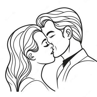 Romantikus Par Csok Szinezo Oldal 131102-63919