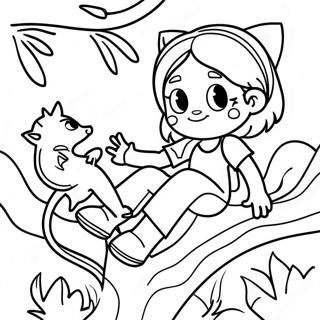 Kalandvagyo Lany Macskaval A Fan Szinezo Oldal 131182 63981