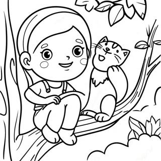 Kalandvagyo Lany Macskaval A Fan Szinezo Oldal 131182 63982