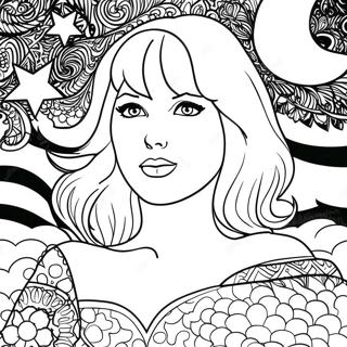 Taylor Swift Csillagos Ej Szinezolap 132256-64809