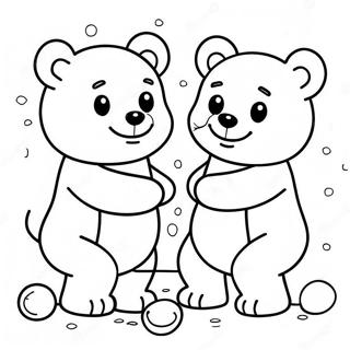 Boldog Zseles Medvek Egyutt Jatszanak Szinezooldal 132951-65355