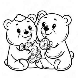 Boldog Zseles Medvek Egyutt Jatszanak Szinezooldal 132951-65356