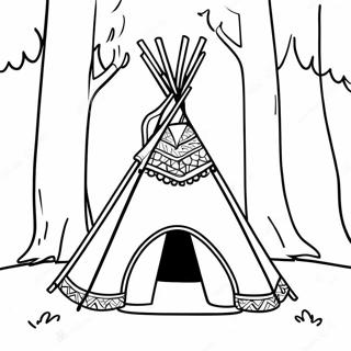 Szines Teepee Az Erdoben Szinezooldal 133699-65926