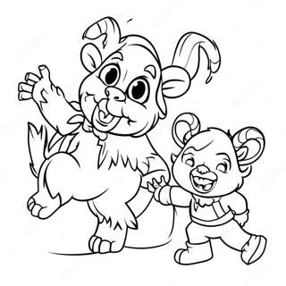 Jatekos Krampusz Gyerekekkel Szinezolap 133803-66014