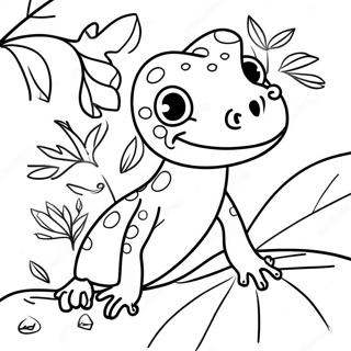 Boldog Gecko Egy Levelen Szinezolap 138516-69837