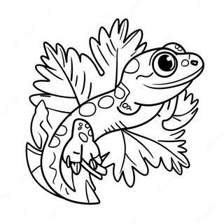 Boldog Gecko Egy Levelen Szinezolap 138516-69839