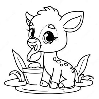 Bajos Bebi Szarvas Vizivas Kozben Szinezolap 138698 69987