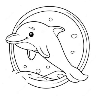 Aranyos Delfin Ugrik Egy Karika At Szinezolap 14529-3172